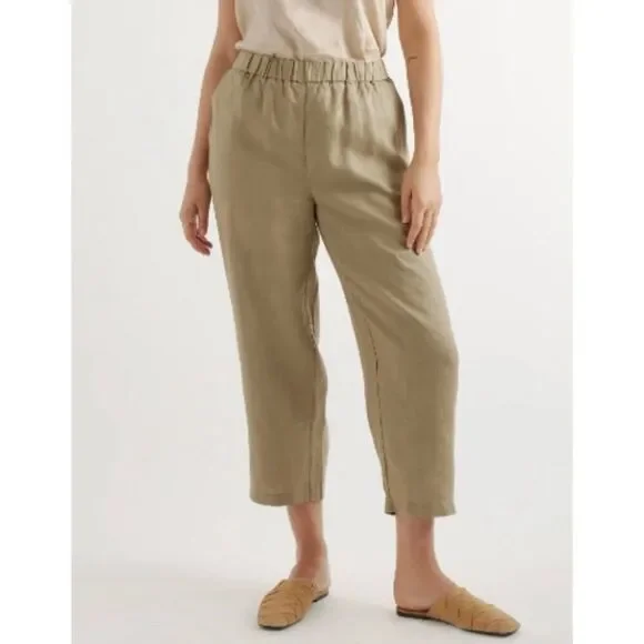 ✨Quince 100% European Linen Washed Olive Sz Small Pants✨