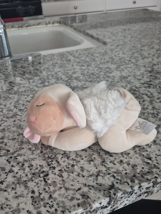 GANZ Cream & Light Pink Baby Lamb Plush