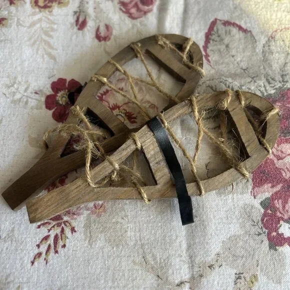 Vintage Doll Snowshoes For 18 Inch Doll Display