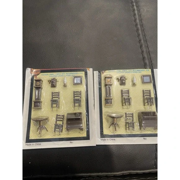 Dollhouse‎ Mini Furniture Plastic Sets Dining Room NEW Set Of 2