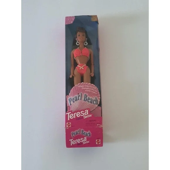 Vintage 1997 Mattel Pearl Beach Teresa Friend of Barbie Open Box Ring Missing