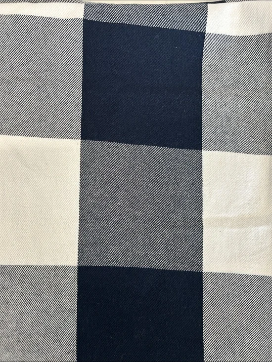 Pottery Barn Navy and Cream Buffalo Check Textile