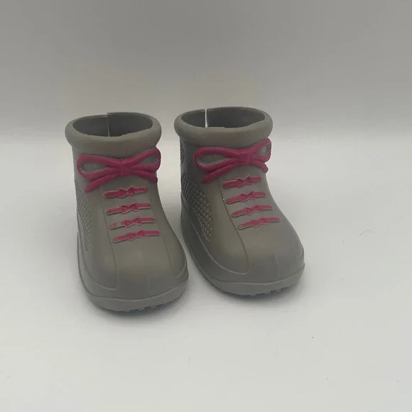 My Life as Outdoorsy Gray Pink Doll Boots Hiking Style Our Generation‎ EUC
