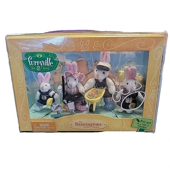 Furryville The Bunningtons in the Garden 2004 Bunny Family Mattel Rabbits