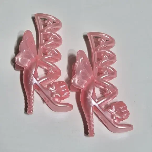 Mattel Barbie‎ Doll Shoes, Dreamtopia Pearl Pink Butterfly Wings High Heels