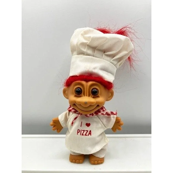 Russ Troll Doll Chef I Love Pizza Red Hair‎ Novelty Toy Collectible