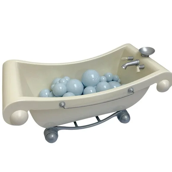 American‎ Girl Doll White & Silver Bathtub Retired with 12 Bubbles - CUTE!