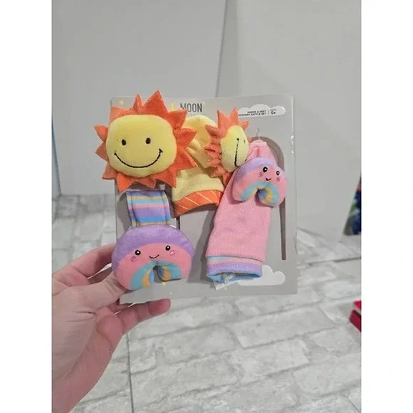Moon &‎ Stars Hands & Feet Discovery Rattle Set