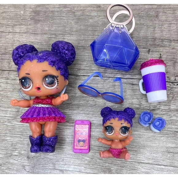 LOL Doll Bling‎ Queen Family Bundle Lil Sis Glitter