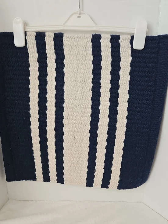 Pottery Barn NWT Modern Farmhouse Navy White Striped Woven Accent Rug