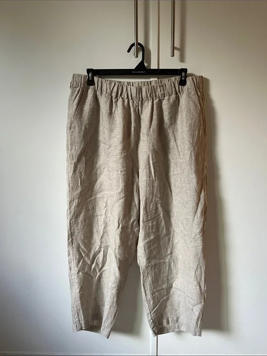 Quince Women's 100% European Linen Pant in Flax