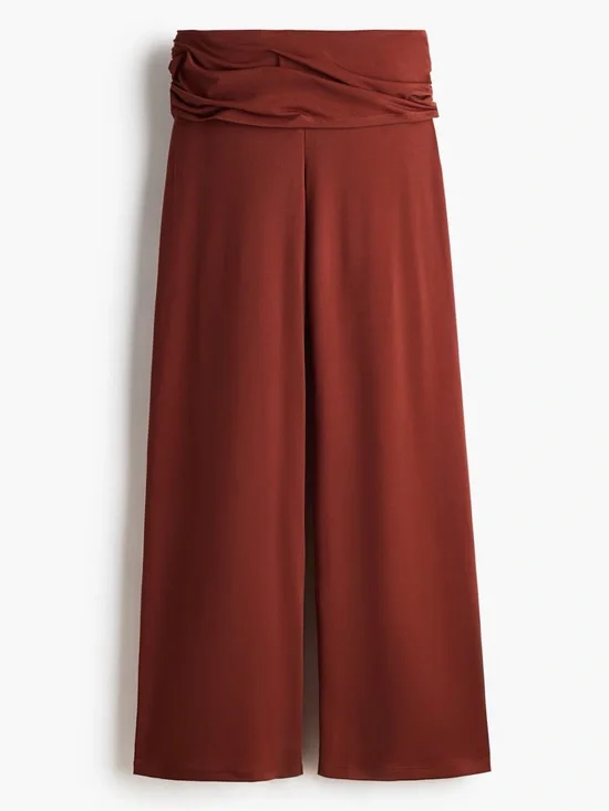 H&M NWT Wide-Leg High-Waist Pants in Deep Rust