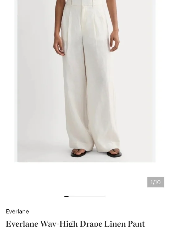 Everlane Wide-Leg Linen Pants in Cream