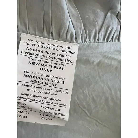 Pottery Barn Quilted Ruffled Pillow Shams 26 x 26” Seafoam Green Cotton A Pair