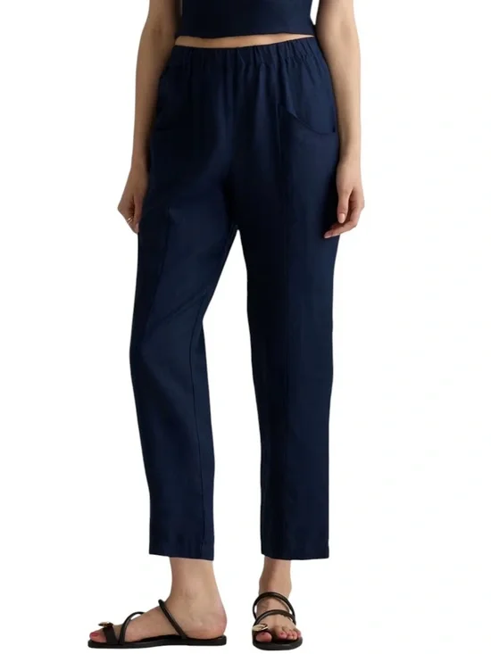 Quince 100% European Linen Tapered Ankle Pants Minimalist Summer Coastal