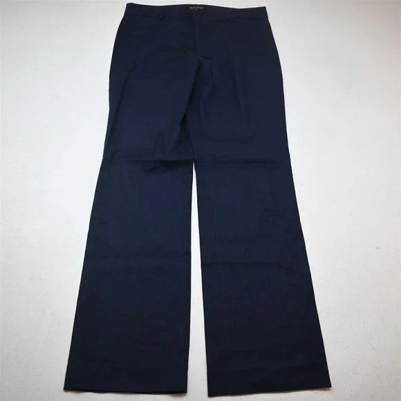 Banana Republic 10 Navy Blue Linen Logan Wide Leg Dress Womens Pants