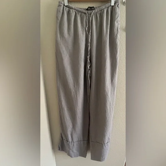 Zara Silver Gray linen wide leg pants size S