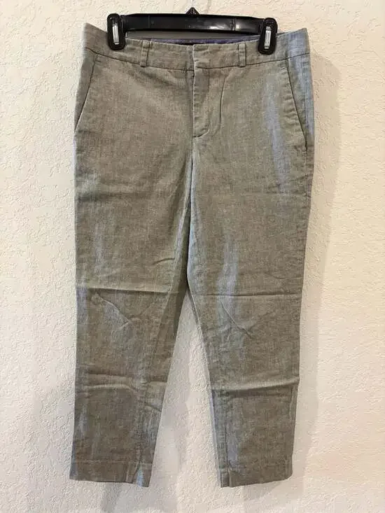 Banana Republic Linen Blend Cropped Straight Leg Business Casual Pants
