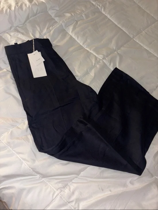 ZARA women’s linen black Dress Pants - Classic Tailored Fit