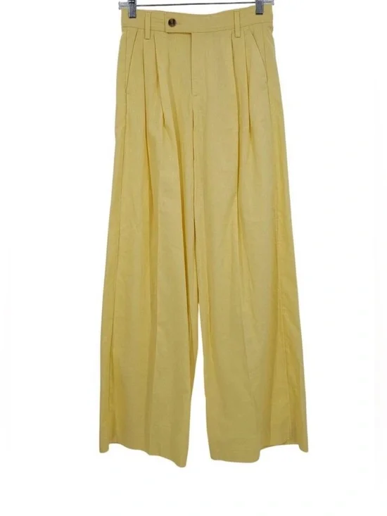 Banana Republic Pale Yellow Linen Blend Pants