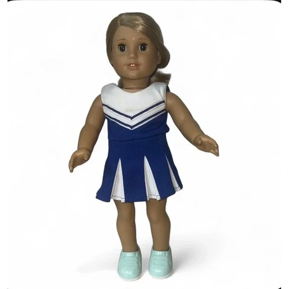 American Girl Blue White Cheerleader Dress Outfit 2013 18 Inch Doll Clothes