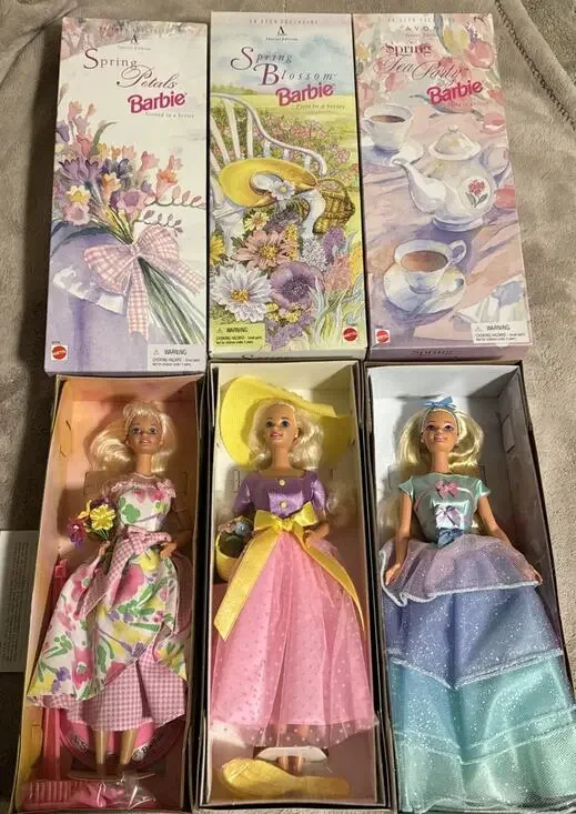Springtime Avon/ Mattel Barbie Dolls Complete Exclusive Collectors Set of 3 NIB