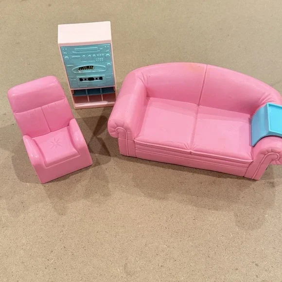 Barbie So Much To Do‎ Living Room Replacement Pink Couch, Couch Caddy, Chair