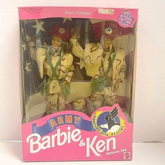 1992 AA Army Barbie & Ken Stars‎ & Stripes Deluxe Set 101st Airborne 5627