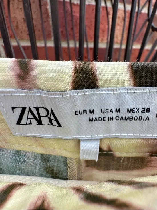 Zara Palazzo-Style Pants Sheer Wide Leg Swimwear Cover-up Trouser Beachy Tie-Dye