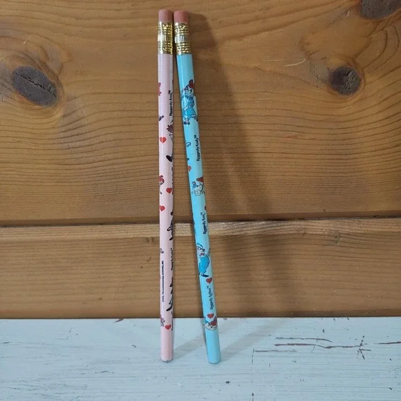 Vintage 1981 Raggedy Ann & Andy Blue and Pink Pencil Set