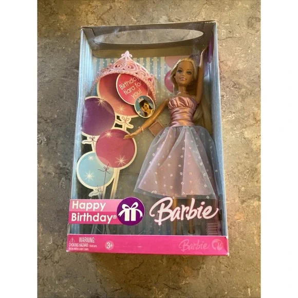 Mattel 2006 Happy Birthday Barbie Doll & Tiara