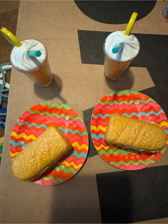 American Girl Doll picnic set sub sandwiches & smoothies