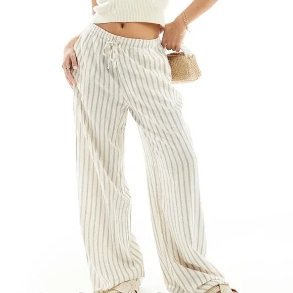 H&M‎ Striped Wide-Leg Palazzo Pants Womens XL