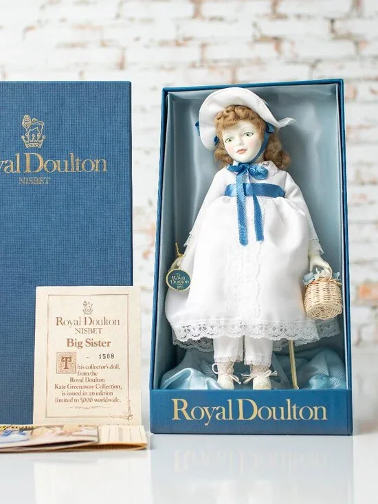 Royal Doulton Nisbet Big Sister Doll #1508 Kate Greenaway Ltd Ed 5000 w/ Box COA