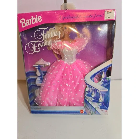 Barbie Fantasy Evening Fashions Pink Polka Dot Gown Outfit 13024