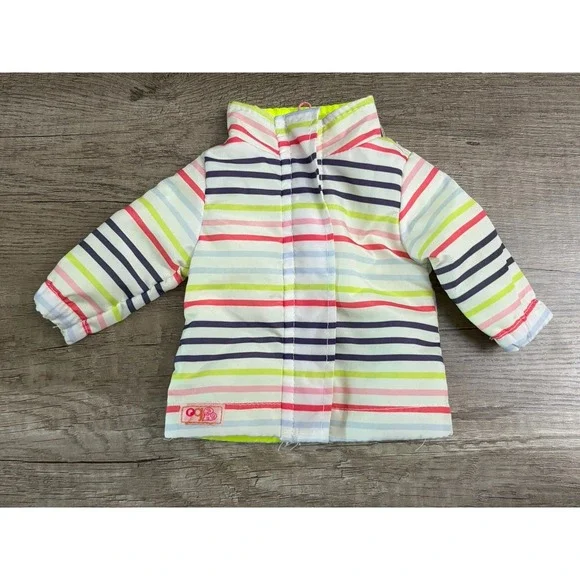 Our Generation Doll Clothes Multicolor Jacket  Zip Puffy Striped 18