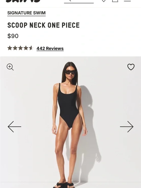 SKIMS Signature Recycled Swim Scoop Neck Swimsuit in Cocoa NWT