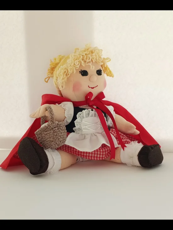 Red Riding Hood Plush Doll with Red Cape - Unbranded