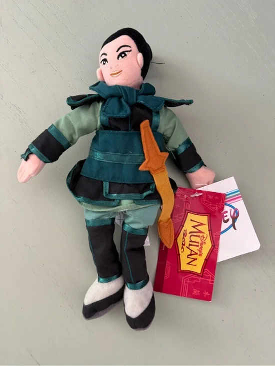 Vintage New NWT The Disney Store Mulan Warrior Bean Bag Plushie 9