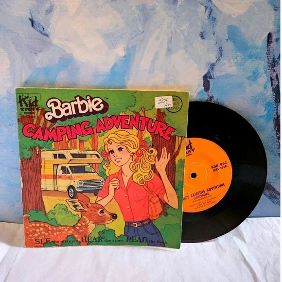 Vintage 1981 Barbie Camping Adventure Read-Along Book and Record Kid Stuff KSR