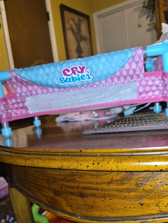 Cry Babies Doll Playpen / Portable Crib - Pink & Blue