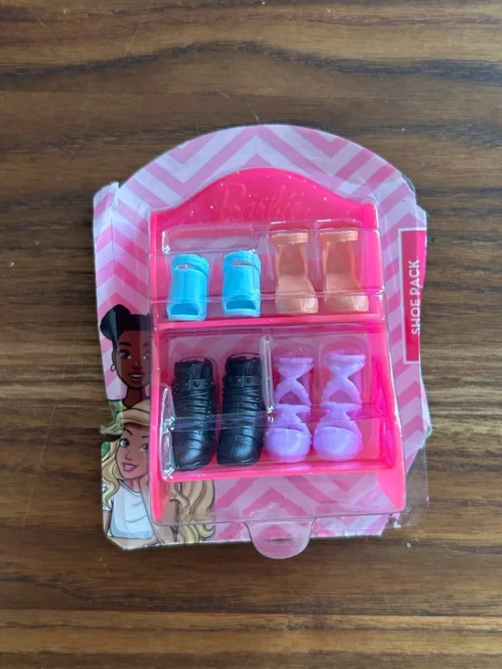 NEW Barbie Doll Shoe Pack & Shelf - Teal, Orange, Black, Lavender