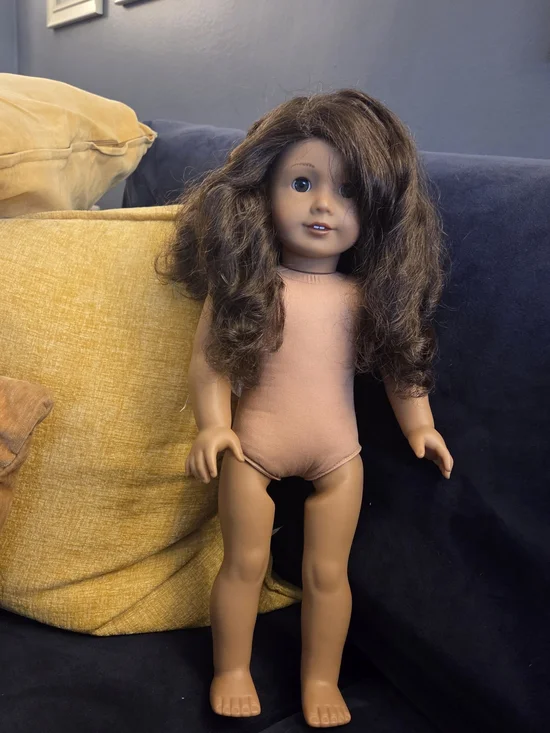 American Girl Brown-Haired Doll in Peach Outfit