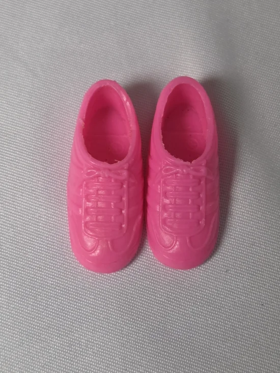 Barbie Skipper Doll‎ Shoes Pink Athletic Tennis Flat Foot Sneakers Faux Laces