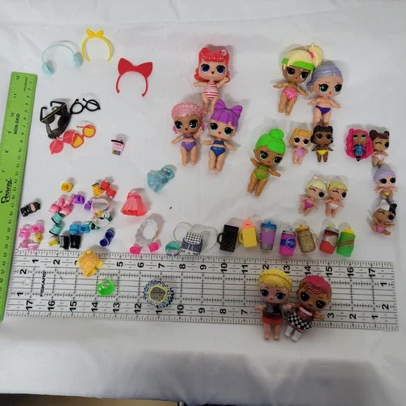 LOL Surprise Doll Mega Lot Figures Lil Sisters Accessories Clothes Bottles 20pc+