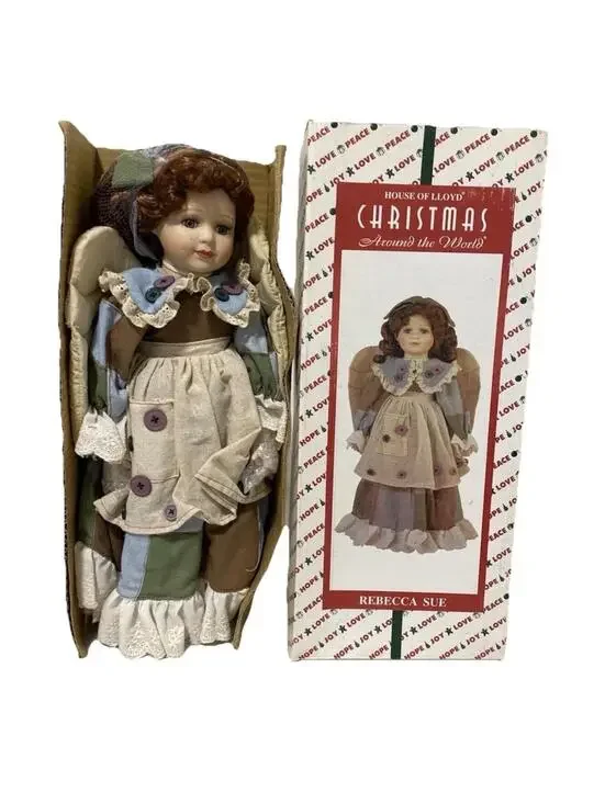 Open Box 1997 House of Lloyd Porcelain Doll #542396 Rebecca Sue with Angel Wings