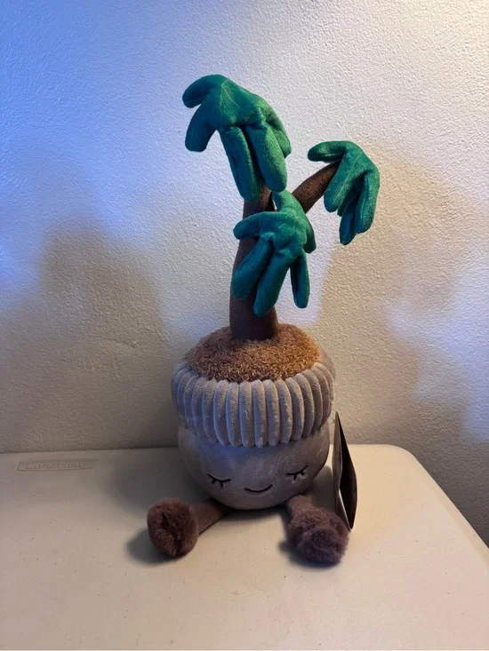 Plush Palm Potted Toy - Green and Brown