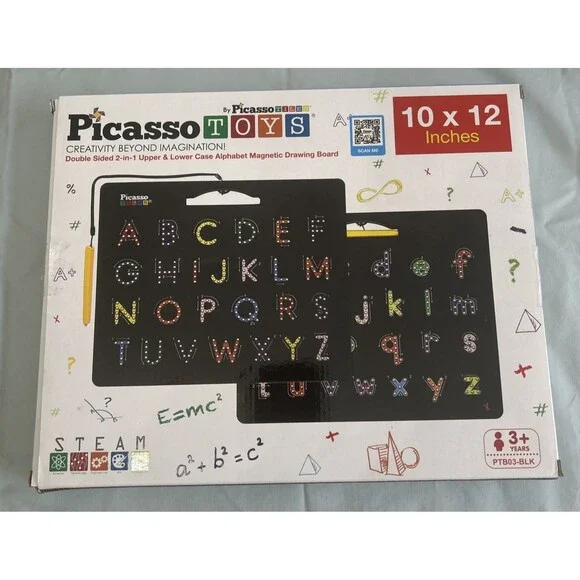 Picasso Toys Alphabet Magnetic Drawing Board 10x12in Double Sided