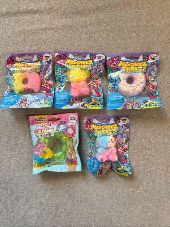 Viral ORB Mocheez Treatz Squishy Toys + Donut Bracelet Lot sensory