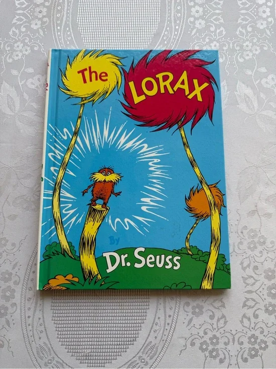 Dr. Seuss 1971 The Lorax Hardcover - Blue, Yellow, Red Cover Random House Book
